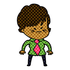 Obraz premium cartoon frustrated woman