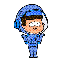 cartoon tired astronaut