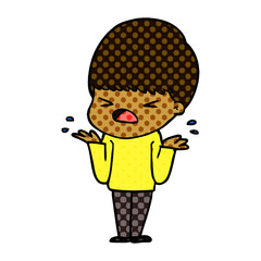 cartoon stressed man