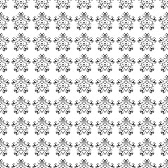 Black floral seamless pattern on white background