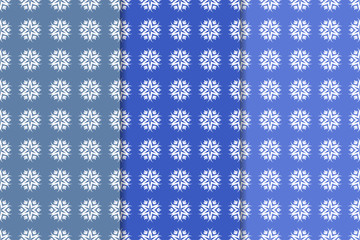 Set of floral ornaments. Vertical blue seamless patterns