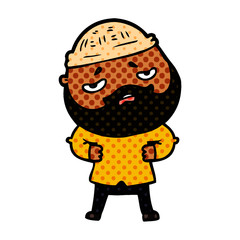cartoon worried man with beard