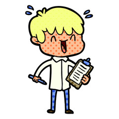 cartoon laughing boy