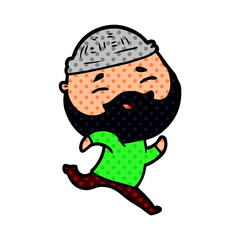 cartoon happy bearded man