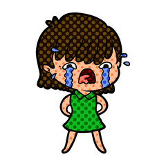 cartoon girl crying