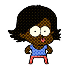 cartoon girl pouting