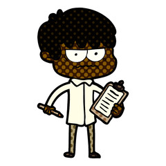 Obraz premium annoyed cartoon boy