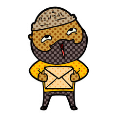 cartoon happy bearded man