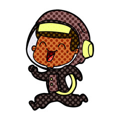 happy cartoon astronaut
