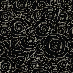 Printed kitchen splashbacks Roses immortal black rose seamless pattern of the love naver dies