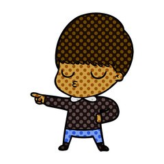 cartoon calm boy