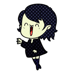 cute cartoon happy vampire girl