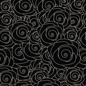 immortal black rose seamless pattern of the love naver dies