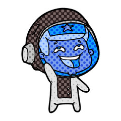 cartoon laughing astronaut
