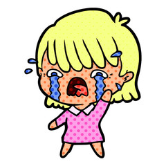 cartoon girl crying