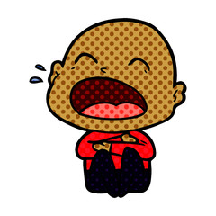 cartoon shouting bald man
