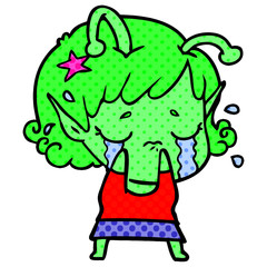 cartoon crying alien girl