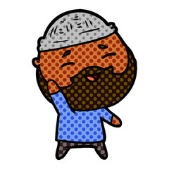 cartoon happy bearded man