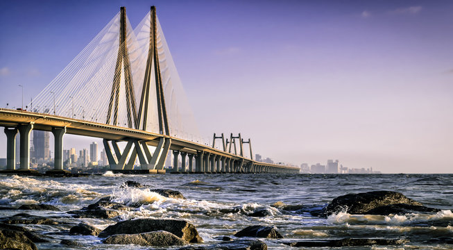 Bandra Worli Sea Link as viewed from Bandstand