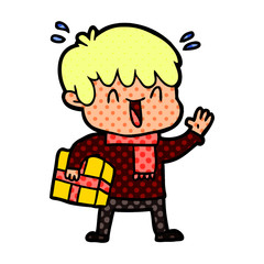 cartoon laughing boy