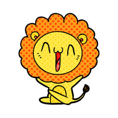 happy cartoon lion