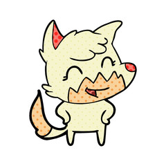 happy cartoon fox