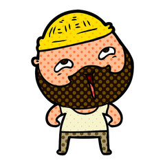 cartoon happy bearded man