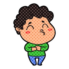 cartoon man pouting