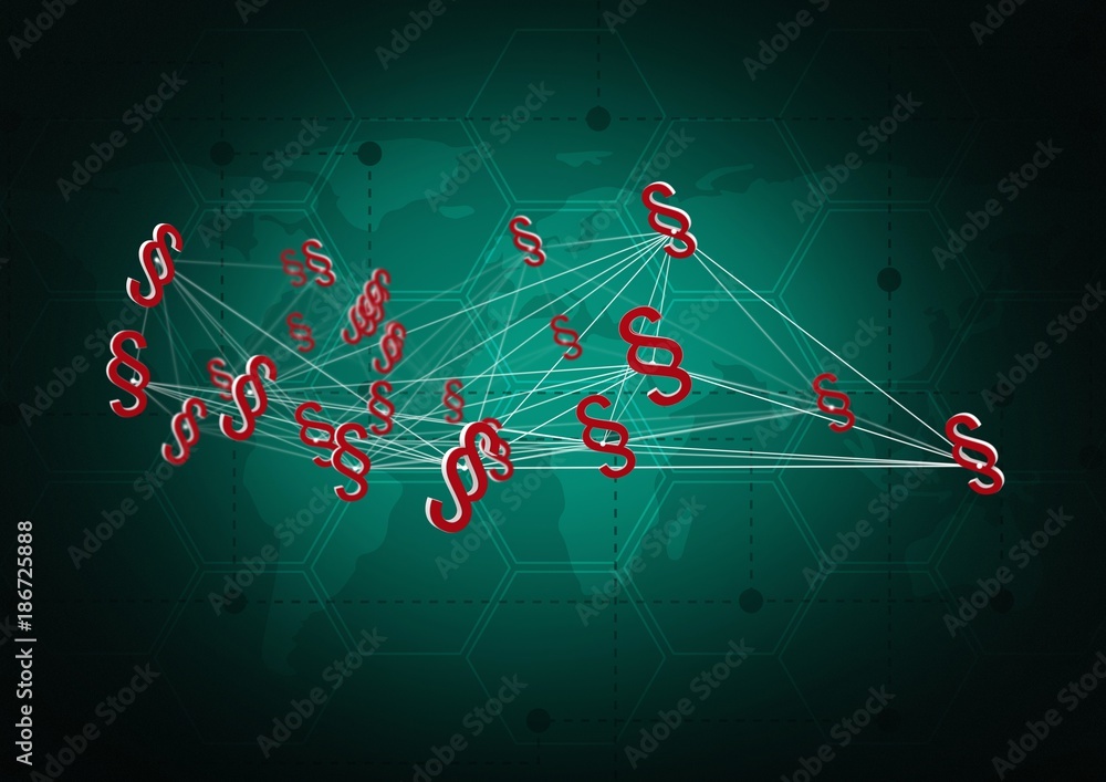 Poster 3d section symbol icons with world map