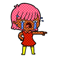 cartoon girl crying