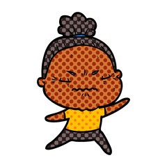 cartoon annoyed old lady