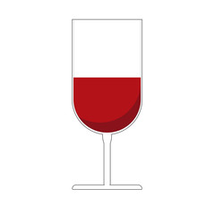 Glass of Wine on withe Background - Vectorial Icone 3D