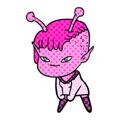cute cartoon alien girl