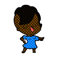 cute cartoon girl with hipster haircut