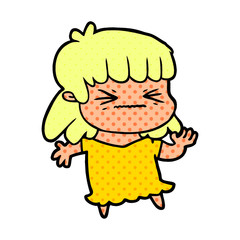 cartoon angry girl