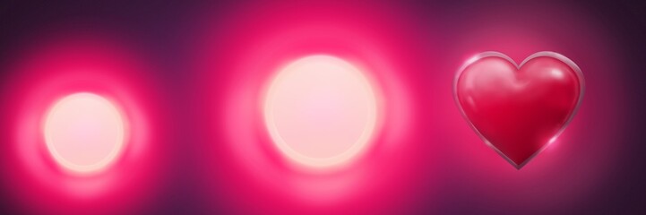 Shiny heart glowing with bright lights