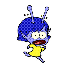 cartoon shocked alien girl