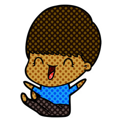 happy cartoon boy