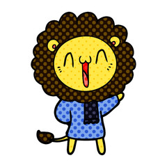 happy cartoon lion