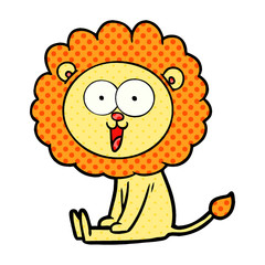 happy cartoon lion