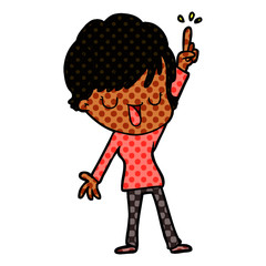 cartoon happy woman