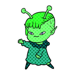 cute cartoon alien girl