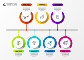 Infographic design template. Timeline concept with icons. Vector - obrazy, fototapety, plakaty