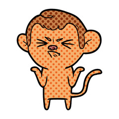 cartoon annoyed monkey