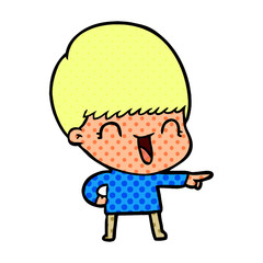 happy cartoon boy