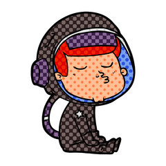 cartoon confident astronaut