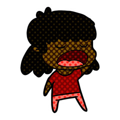 cartoon woman talking loudly