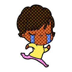 cartoon woman crying