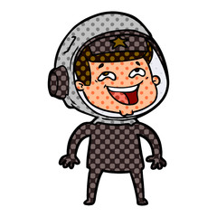 cartoon laughing astronaut