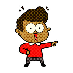 cartoon excited man